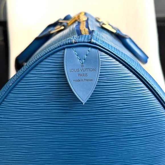 Authentic Louis Vuitton Keepall 45 blue Epi leather travel bag unisex - Picture 6 of 16